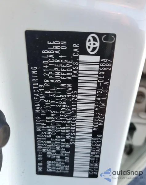 2020 Toyota Corolla Se from USA, damaged, VIN 5YFS4RCE6LP011295